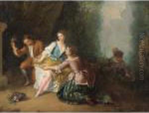 A Fete Champetre Oil Painting by Nicolas Lancret