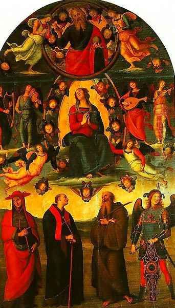 The Assumption of the Virgin with Saints Oil Painting by Pietro Vannucci Perugino