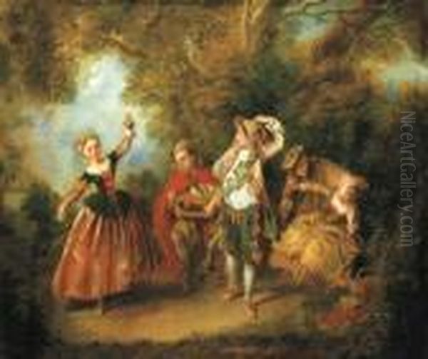 Le Menuet Oil Painting by Nicolas Lancret