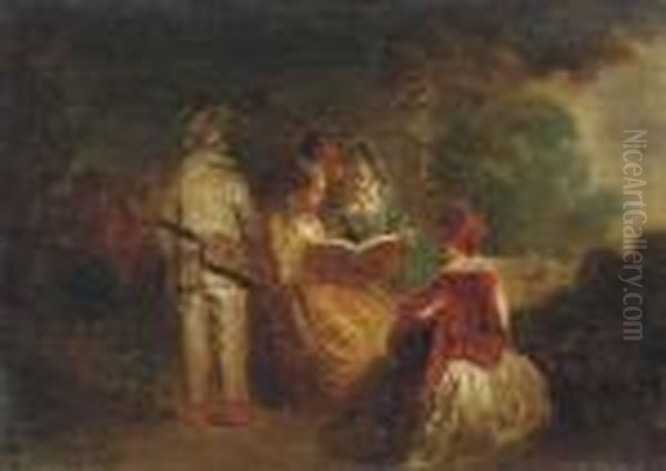 The Story Teller Oil Painting by Nicolas Lancret