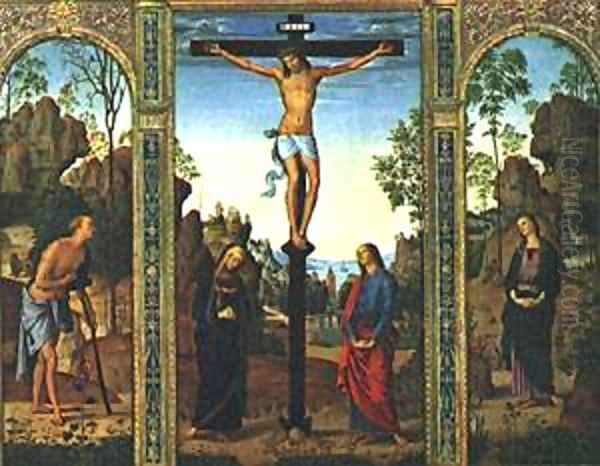 The Galitzin Triptych 1485 Oil Painting by Pietro Vannucci Perugino