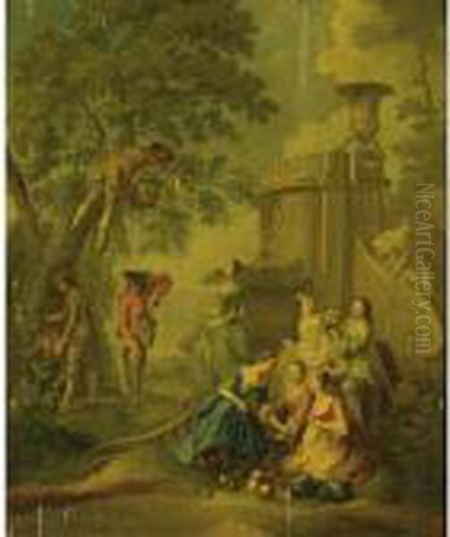 Fete Champetre Oil Painting by Nicolas Lancret