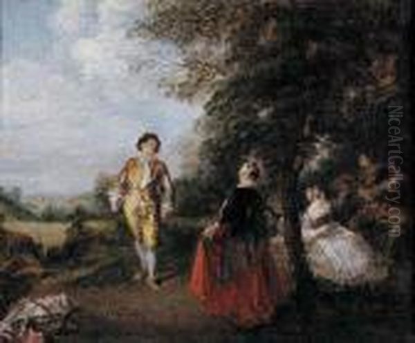 Fete Galante Oil Painting by Nicolas Lancret