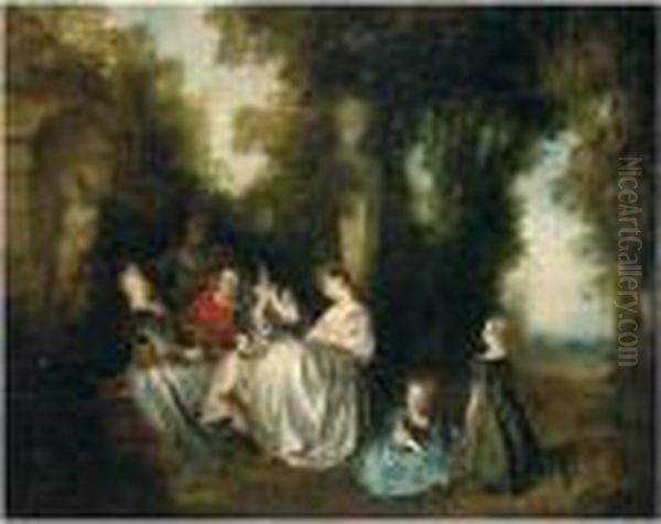 ``le Concert Pastoral' Oil Painting by Nicolas Lancret