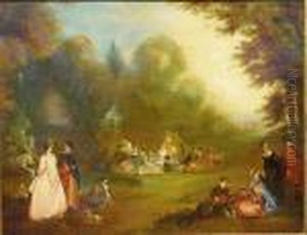 Fete Champetre Oil Painting by Nicolas Lancret