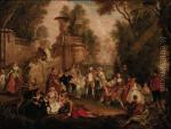 Le Jeu De Colin-maillard Oil Painting by Nicolas Lancret