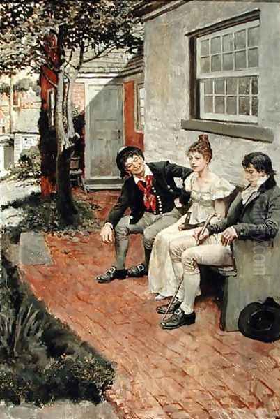 A Sailors Sweetheart, from By Land and Sea by Howard Pyle, published in Harpers Monthly Magazine, December 1895 Oil Painting by Howard Pyle