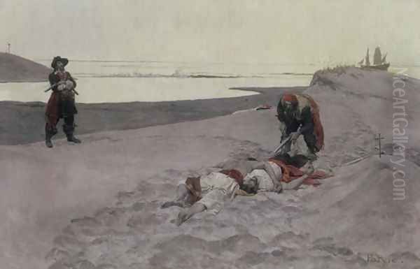 Dead men tell no tales, 1899 Oil Painting by Howard Pyle