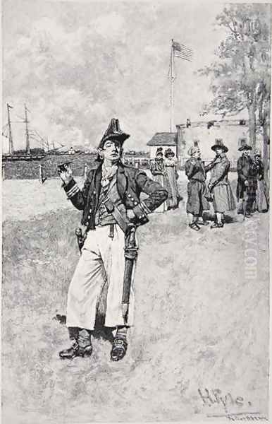 A Privateersman ashore, published in 1810 Oil Painting by Howard Pyle