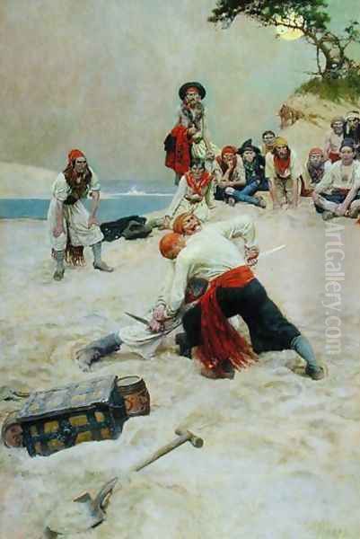 Which Shall Be Captain, from The Buccaneers, published in Harpers Monthly Magazine, 1911 Oil Painting by Howard Pyle