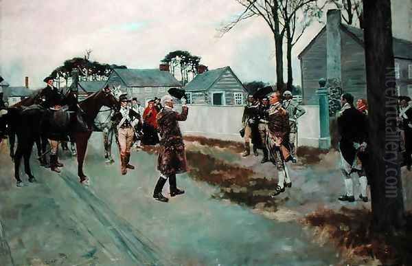 The Meeting of Greene and Gates at Charlotte, N.C., from The Story of the Revolution by Henry Cabot Lodge 1850-1924 Oil Painting by Howard Pyle