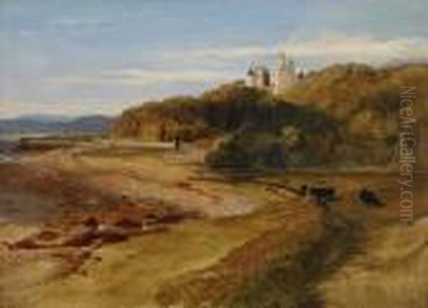 Landscape With Dunrobin Castle Oil Painting by Landseer, Sir Edwin