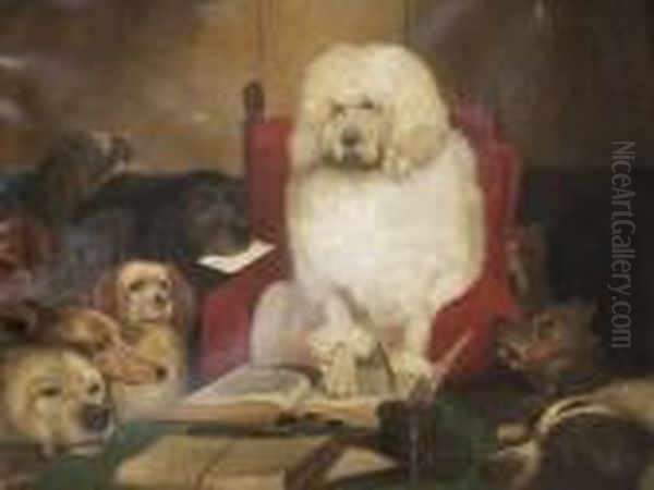 Laying Down The Law (trial By Jury) Oil Painting by Landseer, Sir Edwin