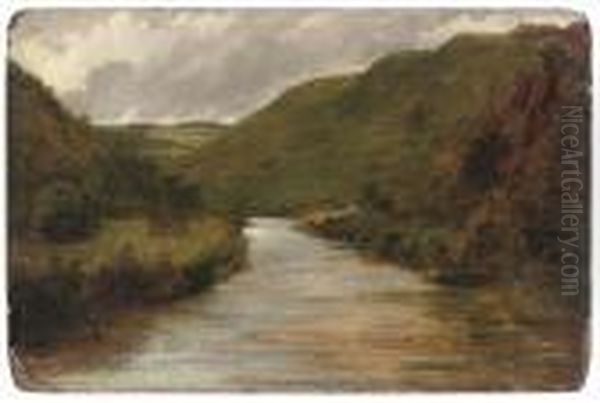 A River Valley Oil Painting by Landseer, Sir Edwin