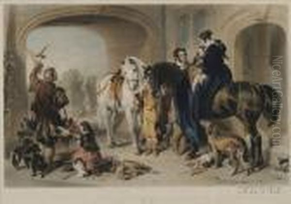 Return From Hawking Oil Painting by Landseer, Sir Edwin