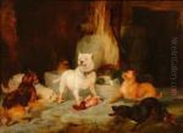 The King Of The Castle Oil Painting by Landseer, Sir Edwin