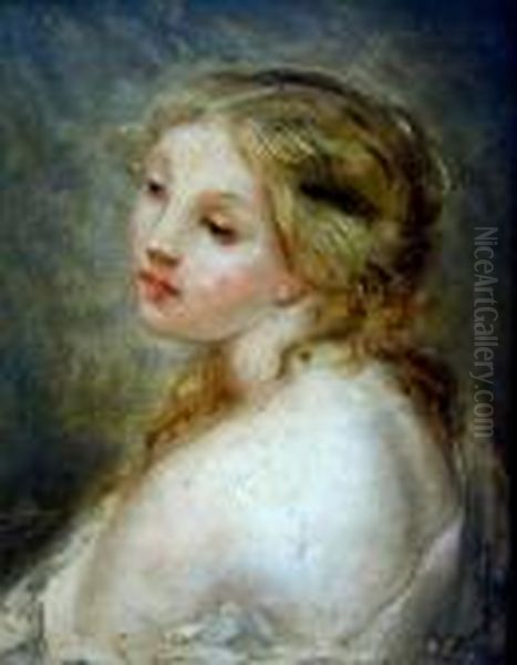 Pretty Blonde Lady Oil Painting by Landseer, Sir Edwin