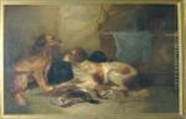 Spaniels And Game Oil Painting by Landseer, Sir Edwin