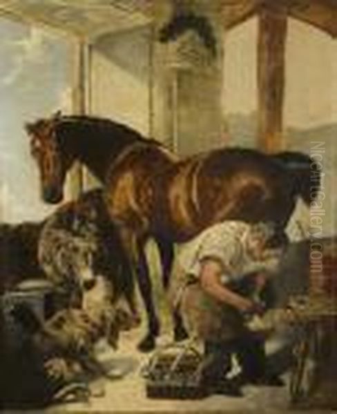 Shoeing Oil Painting by Landseer, Sir Edwin