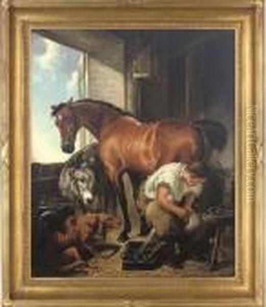 Shoeing Oil Painting by Landseer, Sir Edwin