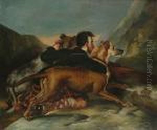 Holding Them Back Oil Painting by Landseer, Sir Edwin