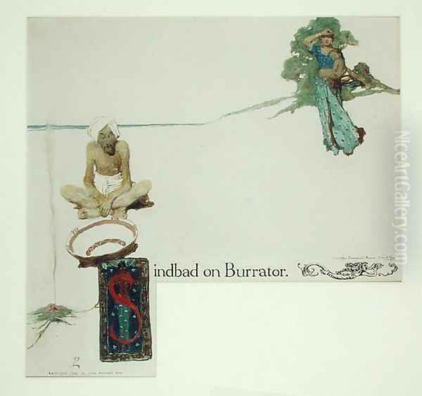 Frontispiece for Sinbad on Burrator by Arthur Quiller-Couch 1863-1944, 1902 Oil Painting by Howard Pyle