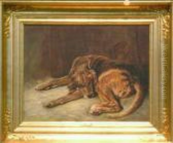 The Sleeping Bloodhound Oil Painting by Landseer, Sir Edwin