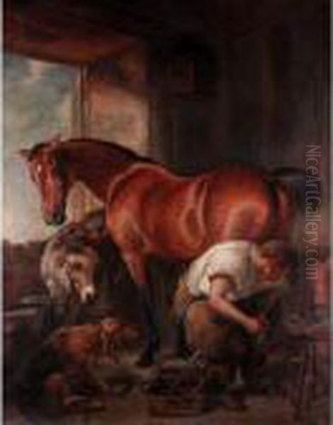 Shoeing Oil Painting by Landseer, Sir Edwin