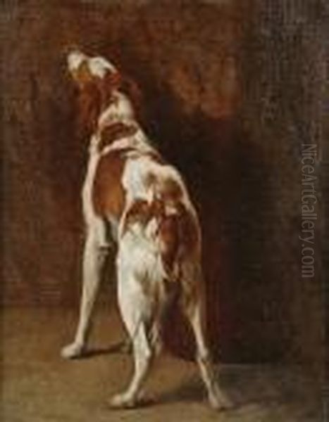 A Study Of A Liver And White Spaniel Oil Painting by Landseer, Sir Edwin