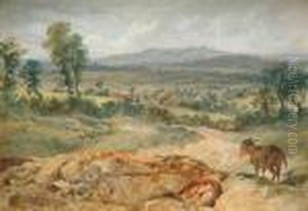 Landscape With Donkey Oil Painting by Landseer, Sir Edwin