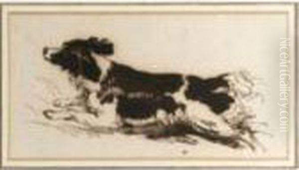 Running Spaniel Oil Painting by Landseer, Sir Edwin