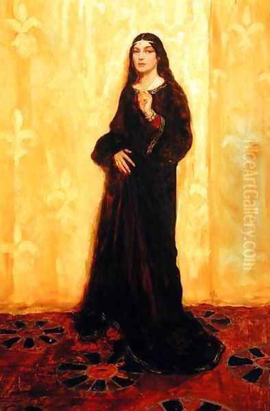 Meregrett, daughter of Philip the Bold, from The Rat-Trap by James Branch Cabell 1879-1958, published in Harpers Monthly Magazine, December 1907 Oil Painting by Howard Pyle