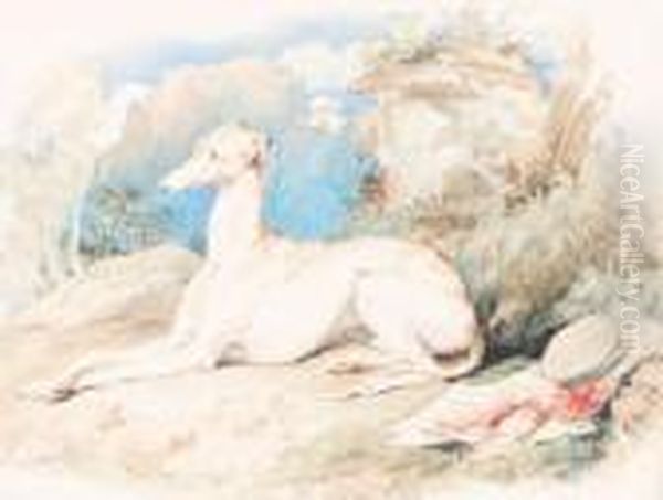 A Greyhound In An Arcadian Landscape Oil Painting by Landseer, Sir Edwin