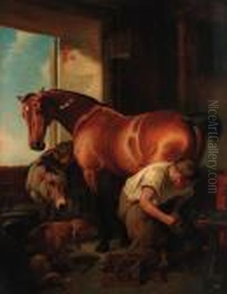 Shoeing Oil Painting by Landseer, Sir Edwin