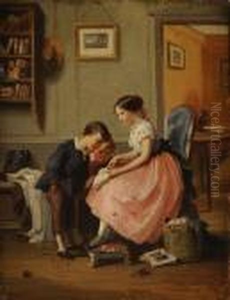 La Lecture Oil Painting by Francois Louis Lanfant de Metz