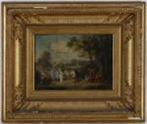 Scene
 Galante Oil Painting by Francois Louis Lanfant de Metz