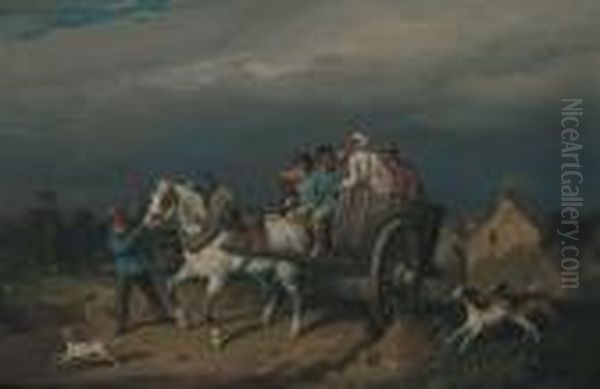 Scene De Genre Oil Painting by Francois Louis Lanfant de Metz