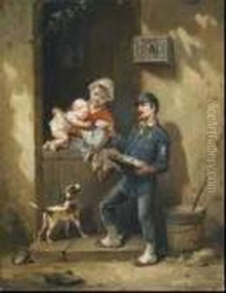 The Delivery Oil Painting by Francois Louis Lanfant de Metz