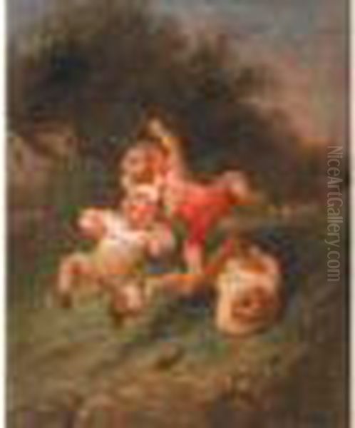 Jeux D'enfants Oil Painting by Francois Louis Lanfant de Metz