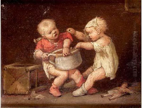 Jeu D'enfants Oil Painting by Francois Louis Lanfant de Metz