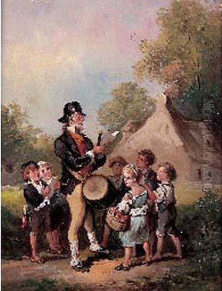 L'annonceur Du Village Oil Painting by Francois Louis Lanfant de Metz