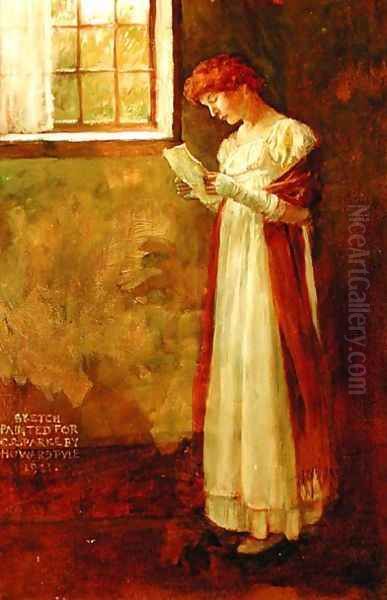 Untitled Woman by a Window, 1911 Oil Painting by Howard Pyle