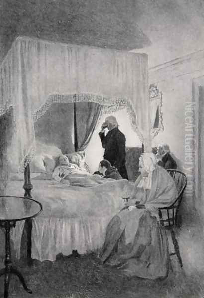 The Death of Washington at Mount Vernon, 14th December 1799 Oil Painting by Howard Pyle