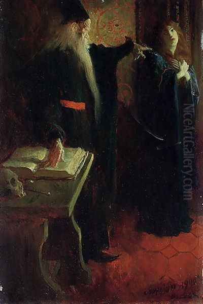 Truth in the Temple, from The Pilgrimage of Truth by Howard Pyle, 1900 Oil Painting by Howard Pyle