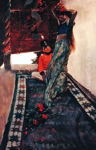 I Sat at her Feet While she Drilled the Island Language into Me, from Sinbad in Burrator, by Arthur Quiller-Couch 1863-1944, published in Scribners Magazine, August 1902 Oil Painting by Howard Pyle