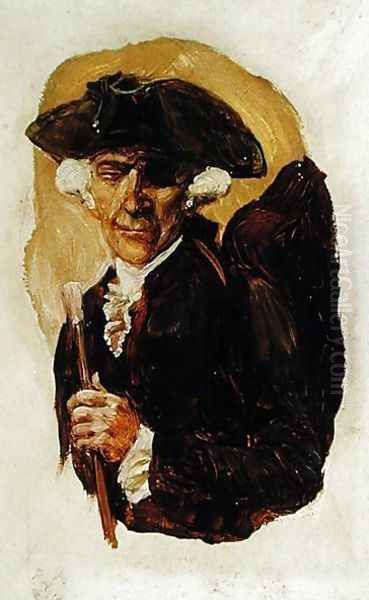 The Little Gentleman with One Eye, from The Ruby of Kishmoor by Howard Pyle, published in Harpers Monthly Magazine, August 1907 Oil Painting by Howard Pyle