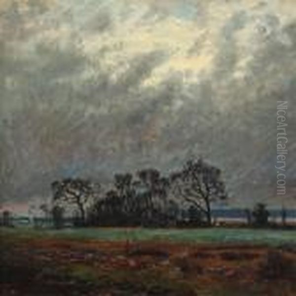 Autumn Landscape From Fredensborg Oil Painting by Olaf Viggo Peter Langer