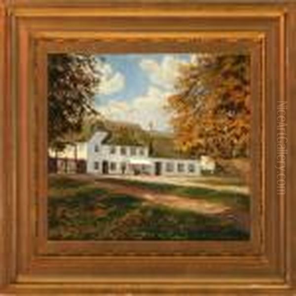 Liep's House In The Deergarten Oil Painting by Olaf Viggo Peter Langer