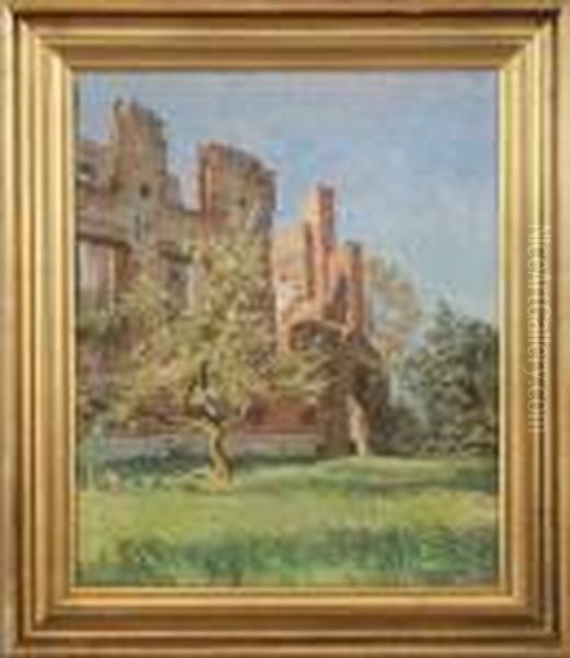 Koldinghus Ruined Castle Oil Painting by Olaf Viggo Peter Langer