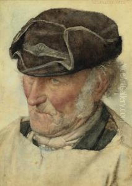 Study Of A Man's Head For 'the Sunny South' Oil Painting by William Langley